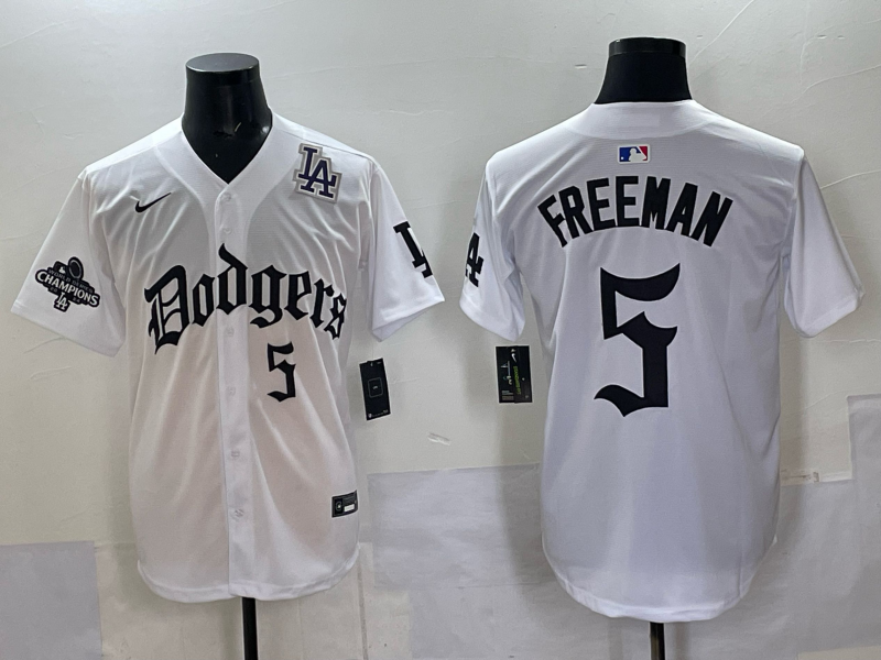 Men Los Angeles Dodgers 5 Freeman white Nike 2025 MLB jersey 0013